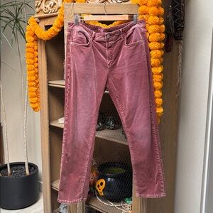 Anthropologie Pilcro Mauve Corduroy Slim Boyfriend Crop Pants